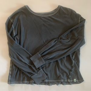 Free People Long Sleeve T Shirt Size Large Faded Black Oversized Soft